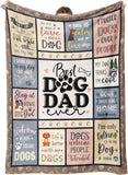 Blanket for Dog Dad Gifts, “Best Dog Dad Ever”, From Son or Daughter, Birthday, Christmas, Everyday Encouragement, Inspirational