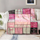 Blanket for Daughter Gifts - My Daughter is Pretty Awesome - From Parents, Birthday, Graduation, Everyday Encouragement, Inspirational Motivational Blanket