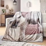 Gifts for Cat Lovers Blanket, “Cats Leave Paw Prints on Your Heart”, From Family, Birthday, Christmas, Everyday Encouragement, Inspirational