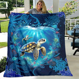 Blanket for Son Gifts, “Sea Turtle Wisdom: Explore with Courage”, From Mom Dad, Birthday Christmas Graduation, Inspirational Motivational