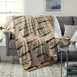 Gifts for Fisherman Blanket - Minnow, Crank, Popper, Rattlin, Walker - From Parents, Birthday, Christmas, Everyday Encouragement, Inspirational