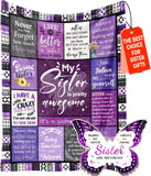 Blanket for Sister Gifts, “My Sister is Pretty Awesome”, From Sister or Family, Birthday Christmas Graduation Holiday, Inspirational