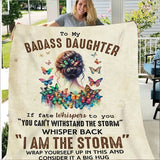 Gifts for Daughter Blanket - You Can’t Withstand The Storm Whisper Back I Am The Storm - From Parents, Birthday, Graduation, Everyday Encouragement, Motivational