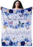 Blanket for Daughter Gifts, “God says you are Beautiful, Created, Special, Precious, Lovely, Strong”, From Mom Dad, Birthday Christmas Graduation, Inspirational Motivational