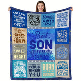 Gifts for Son Blanket - Best Son Ever - From Parents, Birthday, Graduation, Everyday Encouragement, Inspirational Motivational