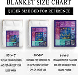 Blanket for Son Gifts, “I Am a Child of God”, From Mom Dad, Birthday, Christmas, Graduation, Inspirational Motivational