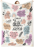 Blanket for Son Gifts, “I Am A Child of God”, From Mom Dad, Birthday, Christmas, Graduation, Everyday Encouragement, Inspirational