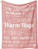 Blanket for Daughter Gifts, “Warm Hugs”, From Mom Dad, Birthday Christmas Graduation Holiday, Inspirational Motivational
