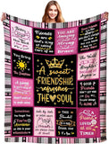 Gifts for Best Friend Blanket, "A Sweet Friendship Refreshes the Soul", From Friend, Birthday, Christmas, Graduation, Inspirational