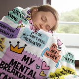 Blanket for Son Gifts, “My Mental Breakdown Blanket”, From Mom Dad, Birthday, Christmas, Everyday Encouragement, Inspirational