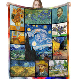 Gifts for Art Lovers Blanket - Starry Night - From Parents, Birthday Christmas Graduation, Inspirational Artistic Collection Blanket