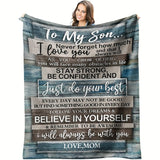 Blanket for Son Gifts - To My Son... Never forget how much I love you... Just do your best - From Mom, Birthday, Graduation, Everyday Encouragement, Inspirational Motivational