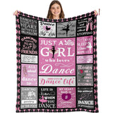 Blanket for Daughter Gifts - Just A Girl Who Loves Dance,” From Parents, Birthday, Christmas, Everyday Encouragement, Inspirational Dance-themed Blanket