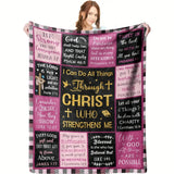 Gifts for Daughter Blanket - I Can Do All Things Through Christ Who Strengthens Me - From Parents, Birthday, Christmas, Everyday Encouragement, Inspirational Faith