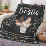 Gifts for Bestie Blanket - To My Bestie You Will Always Be The Sister Of My Soul The Friend Of My Heart,” From Friend, Birthday Christmas Everyday Encouragement, Inspirational