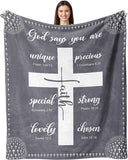 Blanket for Son Gifts, “You Are… Beautiful, Victorious, Strong, Never Alone, Always Loved”, From Parents, Birthday, Graduation, Inspirational