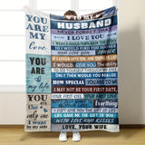 Gifts for Husband Blanket - Special You Are to Me - From Wife, Birthday, Christmas, Everyday Encouragement, Inspirational Motivational