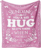 Blanket for Son Gifts, “Sending You a Big Hug So It’s There When You Need It”, From Mom Dad, Birthday Christmas Encouragement, Inspirational