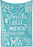 Blanket for Medical Assistant Gifts, “World’s Best Medical Assistant”, From Parents, Birthday, Christmas, Graduation, Inspirational