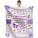 Blanket for Granddaughter Gifts - Love To My Granddaughter Wherever Your Journey In Life May Take You - From Grandma, Birthday Christmas Everyday Encouragement, Inspirational Motivational