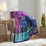 Blanket for Son Gifts, “I Am a Child of God”, From Mom Dad, Birthday, Christmas, Graduation, Inspirational Motivational