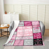 Blanket for Daughter Gifts - My Daughter is Pretty Awesome - From Parents, Birthday, Graduation, Everyday Encouragement, Inspirational Motivational Blanket