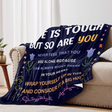 Blanket for Friend Gifts, “Life Is Tough But So Are You”, From Bestie, Birthday, Christmas, Everyday Encouragement, Inspirational