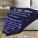 Blanket for Husband Gifts, “To My Man Never forget that I love you”, From Wife, Birthday Christmas Anniversary, Inspirational