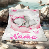 Blanket for Daughter Gifts - Name - From Parents, Birthday, Christmas, Everyday Encouragement, Inspirational, Cute Elephant Design