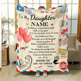 Blanket for Daughter Gifts - Hugging You I Love You Forever Mommy - From Mom, Birthday, Christmas, Everyday Encouragement, Inspirational