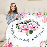 Blanket for Son Gifts, “Warm Hugs”, From Mom Dad, Birthday Christmas Graduation Everyday Encouragement, Inspirational Motivational