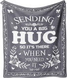 Blanket for Son Gifts, “Sending You a Big Hug So It’s There When You Need It”, From Mom Dad, Birthday Christmas Encouragement, Inspirational