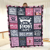 Gift for Dog Mom Blanket - Best Dog Mom Ever - From Parents, Birthday, Christmas, Everyday Encouragement, Inspirational