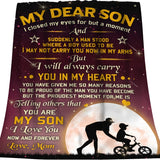 Blanket for Son Gifts, “I will always carry you in my heart”, From Mom, Birthday, Christmas, Graduation, Inspirational Theme