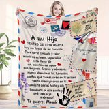 Gifts for Son Blanket, “Te quiero, Mamá”, From Mom, Birthday, Graduation, Christmas, Inspirational Motivational