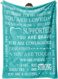 Gifts for Son Blanket, “You Are Loved, Supported, Brave, Courageous, Strong”, From Mom Dad, Birthday, Christmas, Encouragement, Inspirational