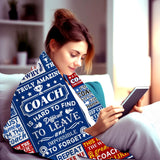 Blanket for Coach Gifts, “A Truly Amazing Coach Is Hard to Find Difficult to Leave and Impossible to Forget”, From Team, Birthday, Christmas, Inspirational
