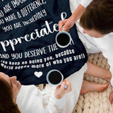 Blanket for Son Gifts, "In case nobody told you today... You are incredibly appreciated", From Parents, Birthday, Christmas, Inspirational