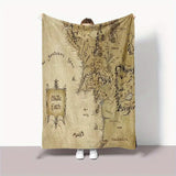 Gifts for Fantasy Lovers Blanket - Middle Earth - From Friends Family, Birthday Christmas Holiday, Inspirational Map