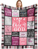 Blanket for Daughter Gifts, “I Am a Child of God”, From Mom Dad, Birthday, Christmas, Graduation, Inspirational Motivational