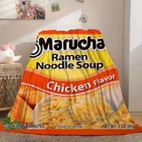 Gift for Ramen Lovers Blanket - Maruchan Ramen Noodle Soup Chicken Flavor - From Friends Family, Birthday Holiday Graduation, Fun Novelty