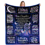 Blanket for Daughter Gifts - To My Daughter... Hugs Never Give Up,” From Parents, Birthday, Christmas, Everyday Encouragement, Inspirational Motivational