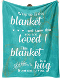 Blanket for Son Gifts, “Wrap up in this blanket and know that you are loved! This blanket is a hug from me to you”, From Parents, Birthday, Christmas, Everyday Encouragement, Inspirational