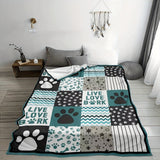 Gifts for Dog Lover Blanket - Live Love Bork - From Pet Parent, Birthday Christmas Everyday Encouragement, Inspirational Pets