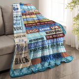 Gifts for Son Blanket, "Never Forget How Much I Love You As You Grow Older", From Mom, Birthday Christmas Graduation Holiday, Inspirational