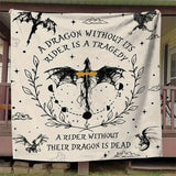Gifts for Dragon Rider Blanket - A Dragon Without Its Rider Is a Tragedy, A Rider Without Their Dragon Is Dead - From Parents, Birthday, Christmas, Everyday Encouragement, Inspirational