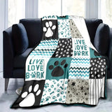 Gifts for Dog Lover Blanket - Live Love Bork - From Pet Parent, Birthday Christmas Everyday Encouragement, Inspirational Pets