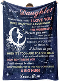 Blanket for Daughter Gifts, “I Love You More Than You’ll Ever Know I Believe In You”, From Mom, Birthday Christmas Graduation, Inspirational