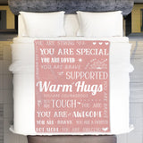 Blanket for Daughter Gifts, “Warm Hugs”, From Mom Dad, Birthday Christmas Graduation Holiday, Inspirational Motivational