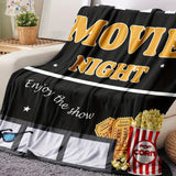 Movie Night Blanket for Son Gifts - Enjoy the Show - From Parents, Birthday, Christmas, Holiday, Inspirational Entertainment